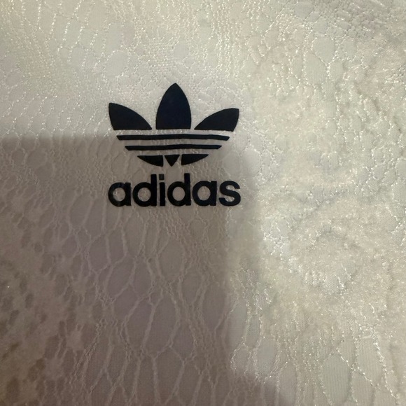 Adidas Originals Adicolor White Floral Lace Track Jacket Trefoil Bomber Womens M - Picture 7 of 10